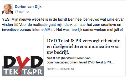 Reactie tevreden klant Dorien van Dijk DVD Tekst en PR